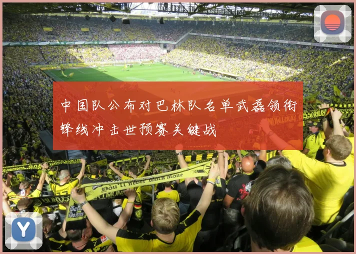 中国队公布对巴林队名单武磊领衔锋线冲击世预赛关键战